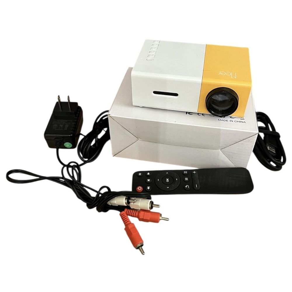Meer Mini Projector Portable LED HDMI USB AV Home Theater Cinema Yellow White